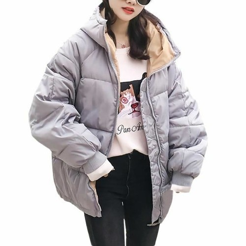 unita maniche calda in tinta donna lunghe Abbigliamento cappuccio con tessuto cotone J29 a invernale Giacca di da UqxwR6XH