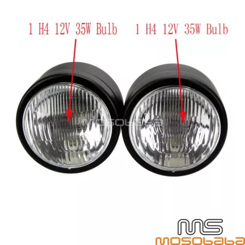 Motorcycle Dominator Black Dual Round 4" Headlight For Honda Harley Cafe Racer