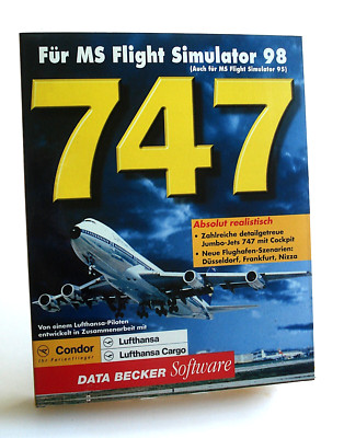 747 Jumbo Jet für Microsoft Flight Simulator 98 (PC Spiel, 1998, Big Box) Neu