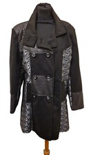 Luca Vanucci Black And Silver Patterned Coat, Size Uk 14, Eu 42, Us 10.