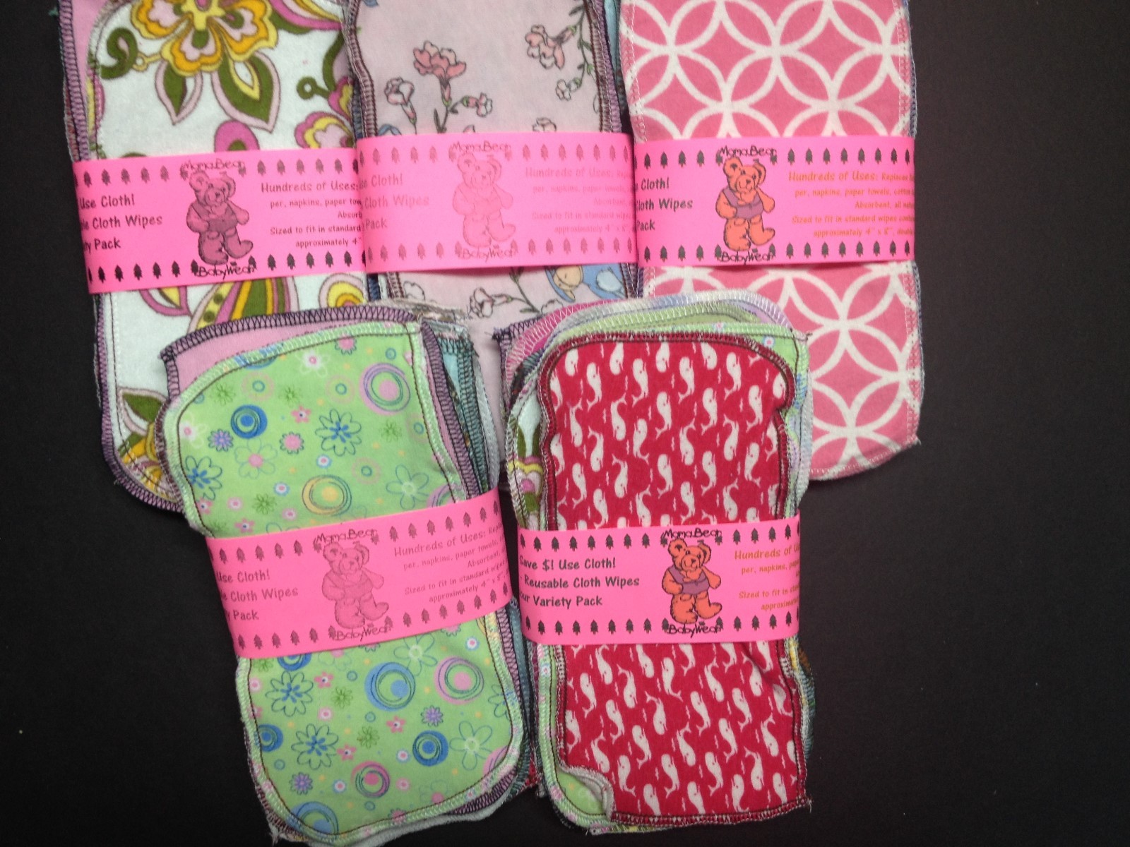 MamaBear Reusable Cloth Wipes (Unpaper) Set - Baker's Dozen,