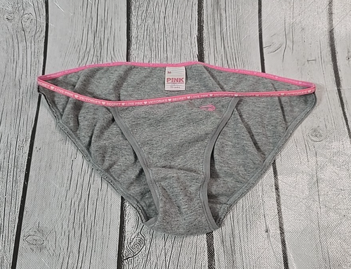 Y2k Victoria’s Secret PINK Dog String Vintage Bikini Panties Gray M - 第 1/3 張圖片