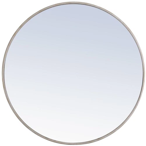 Elegant Decor Eternity 32" Round Metal Frame Mirror in Silver - Picture 1 of 8