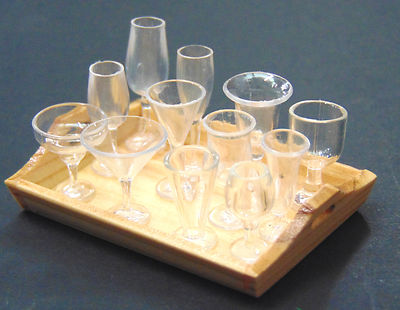Puppenhaus Cocktail Getränke Wein Maßstab 1:12 Schnaps Kunststoff Gläser x 2 ml Tumdee