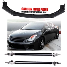 Carbon Front Bumper Lip Splitter Spoiler + Strut Rods FOR NISSAN ALTIMA J+