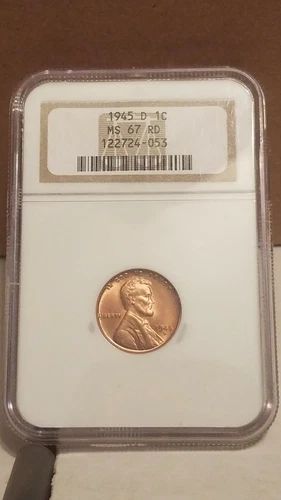 1945-D Lincoln Wheat Cent (Graded By: NGC) (Grade: MS-67 RD)