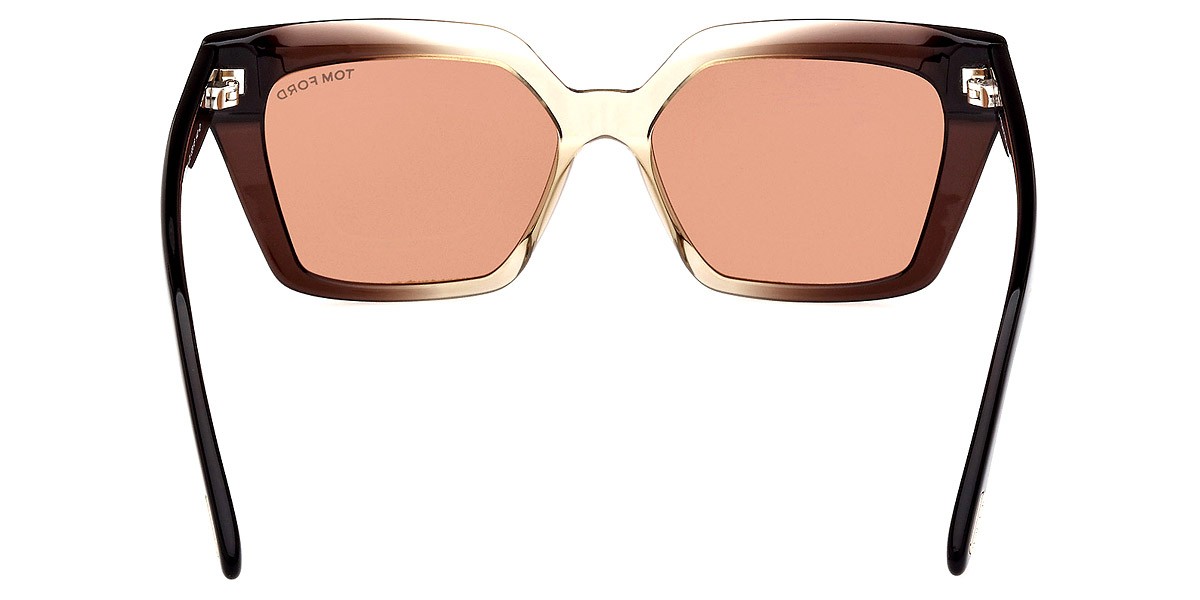 Tom Ford FT1030 Shiny Transparent Light Brown and Beige/T Logo / Brown image 5