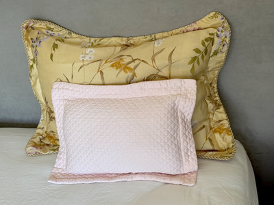 Sferra Bros Boudoir Sham Cotton Pique Diamond Matelasse  Design Light Pink
