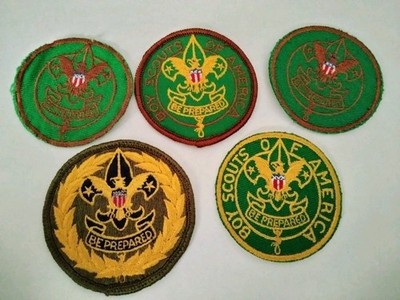 Boy Scout, 5 Be Prepared Motto Scout Emblem  patches. New except top left one.