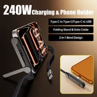 240W USB 1.5M Cable 90Degree Fast Charger Braided Type C Cord Phone Stand Holder