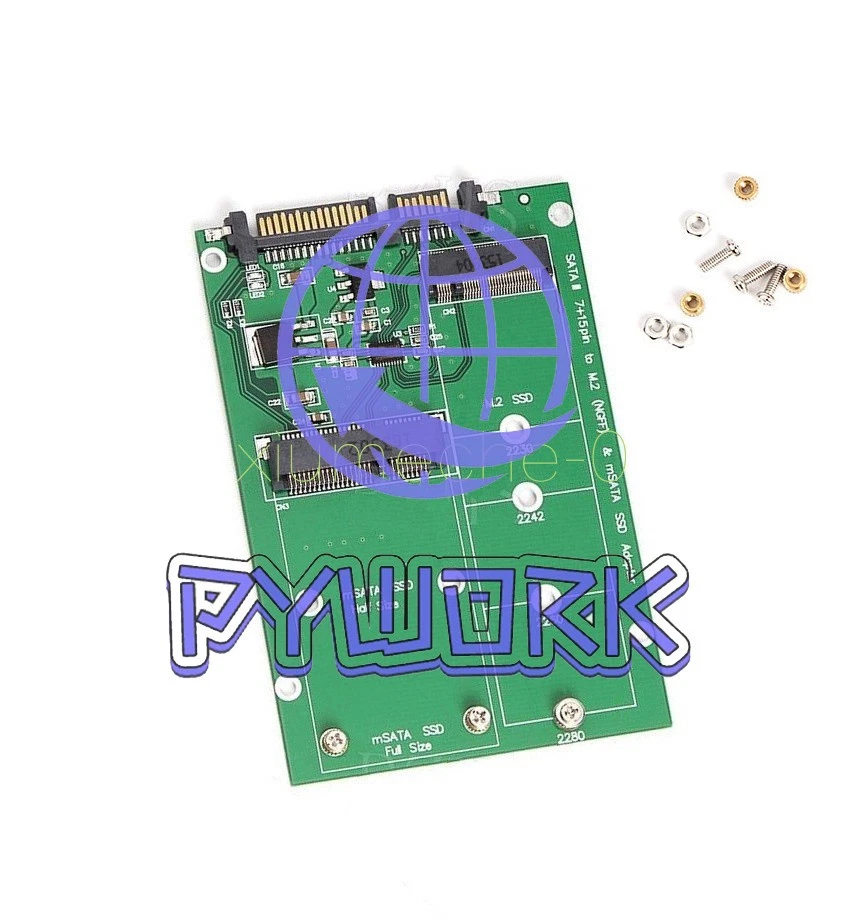mSATA SSD to SATA M.2 B / B+M KEY NGFF & 2.5" III Board Adapter Converter Card M - Image 3 of 4