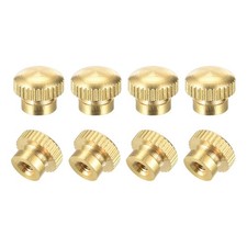 Brass Knurled Thumb Nuts M3x0.5mm Round Stepped Knobs Fasteners 8Pcs