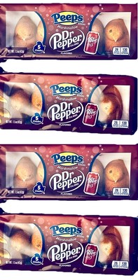Dr. Pepper Flavored Peeps Marshmallow Chicks 1.5 oz(42g) Lot of 4 New Sealed HTF
