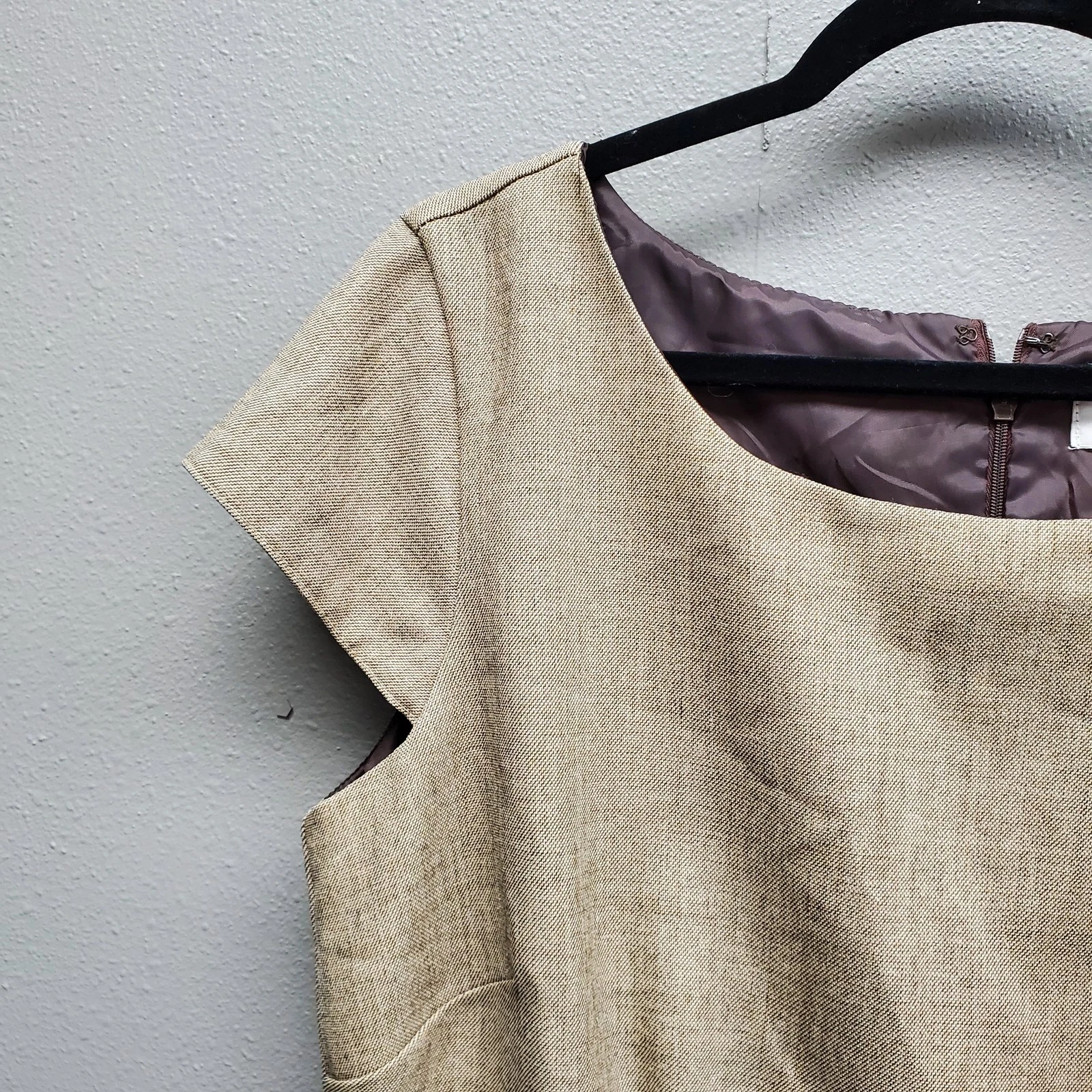 VETEMENTS Abito Studio I donna 14 marrone marrone marrone tubino cintura foderato carriera ufficio classico