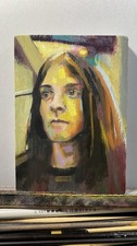 Kurt Cobain Oil Painting On Wood 5x7 Inch Nirvana Ready To Hang Free Shipping