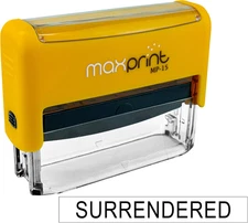 Surrendered Self Inking Rectangle Stamp - Required for Webdealer Program – Txdmv