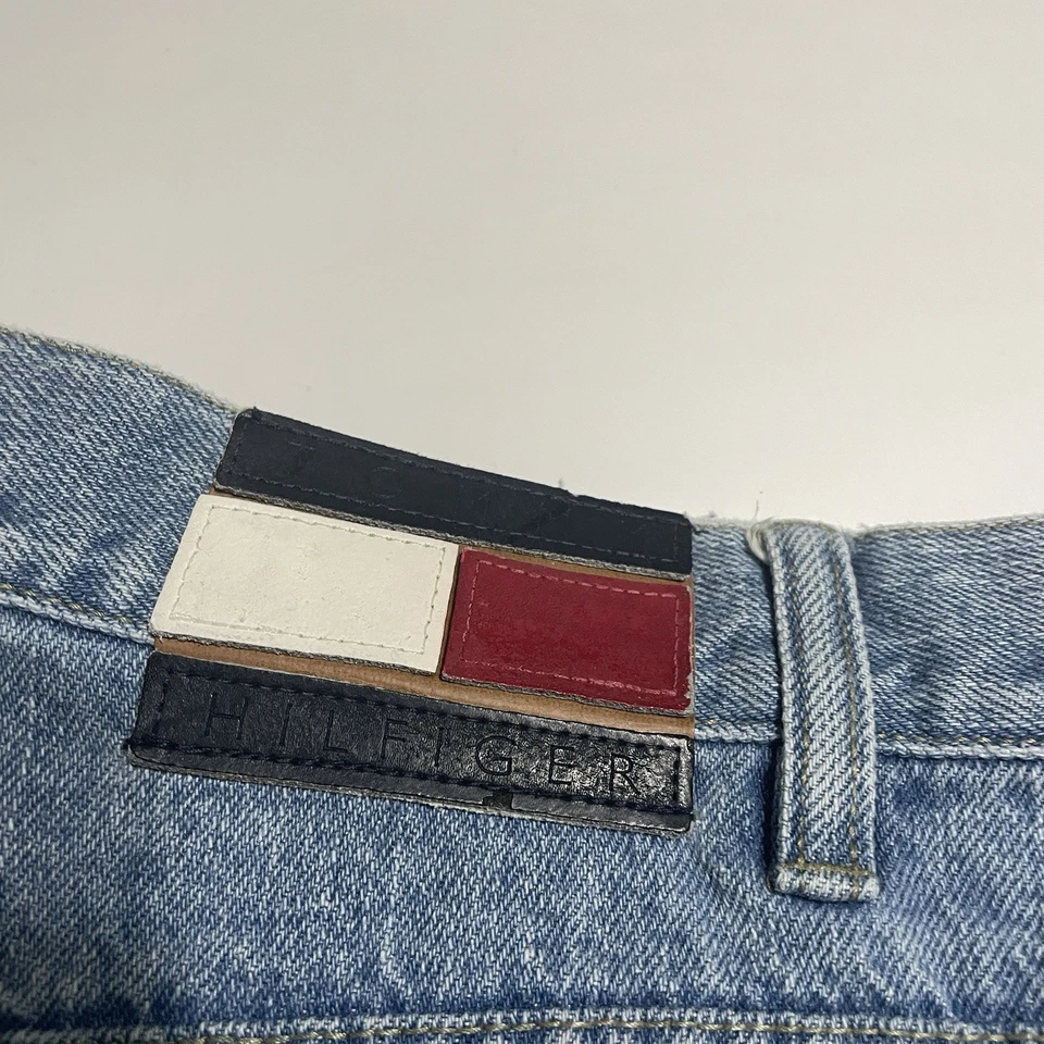 Vtg Y2K Tommy Hilfiger Baggy Skater Cargo Carpenter Denim Jeans 42x32 FITS 42x30 - Image 4 of 4