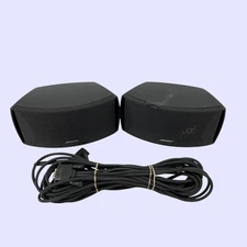 Set of 2 Bose Horizontal Center Channel Speaker with Cables - Black #U1049 (TC)