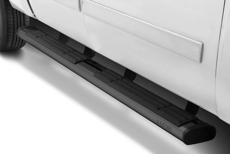 For Chevy Silverado 3500 HD 07-19 6" Cab Length Black Oval Straight Nerf Bars - Image 2 of 3