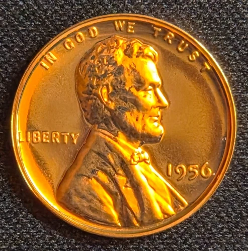 1956 LINCOLN CENT - Red Choice Gem Proof  Lustrous  No Reserve.