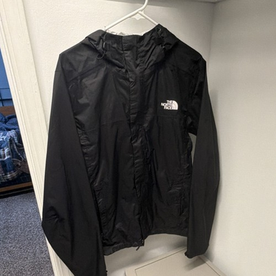 #ad The North Face Black Hooded Windbreaker Jacket Men#x27;s Size S Full Zip Outdoor $34.99