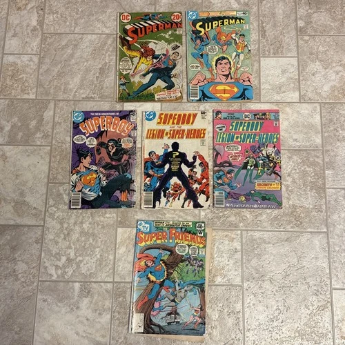 DC Comics Bronze Comic Lot Of 6 Superman, SuperBoy & Super Friends Vintage