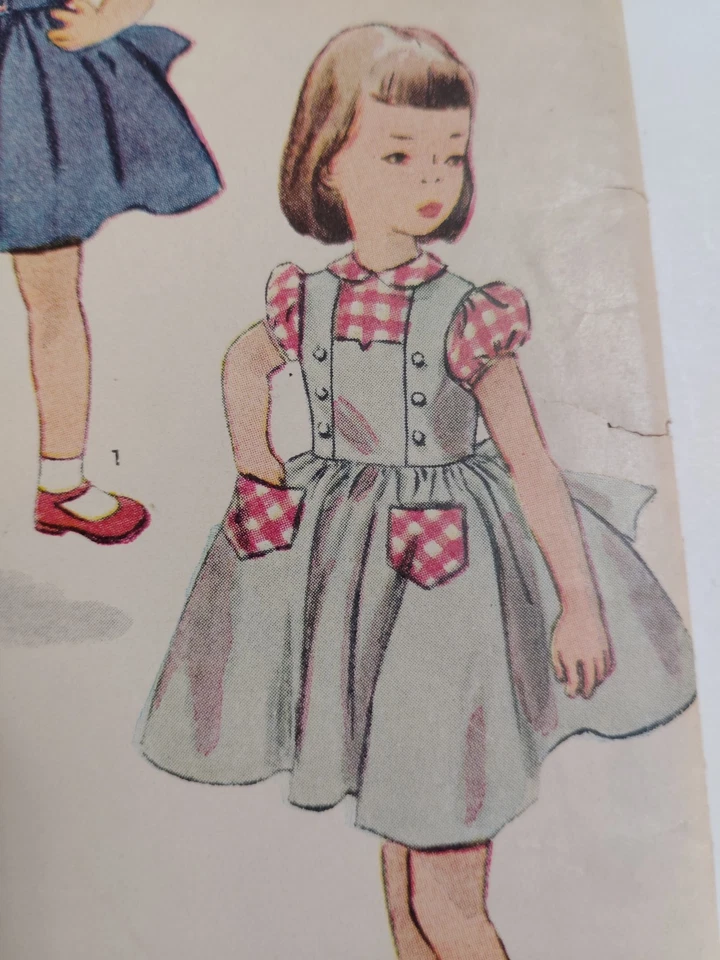 Dress Jumper Blouse Girls 1 12M Simplicity 3650 Sewing Pattern & Transfer VTG - Image 4 of 4