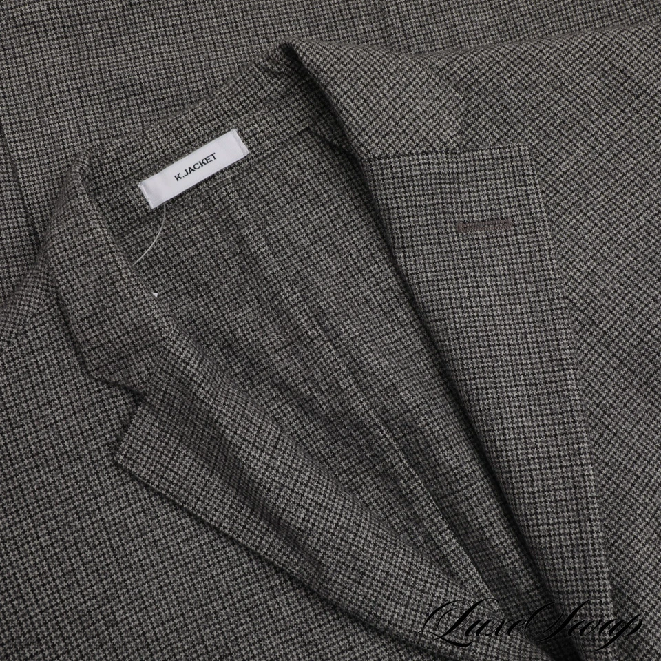 Boglioli Made in Italy K Jacket Grey Multi Houndstooth Flannel Blazer Jacket 48 - Image 4 of 4