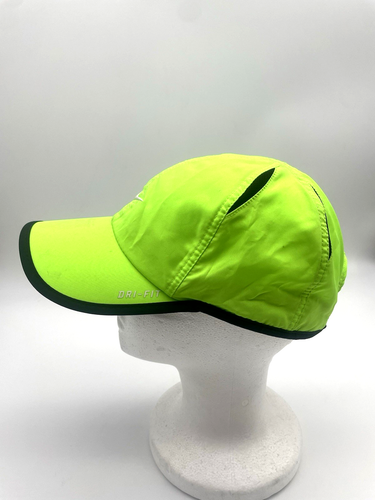 Nike Featherlight Dri Fit Hat Cap Snapback Neon Lime Green Vented Lightweight - Picture 4 of 8