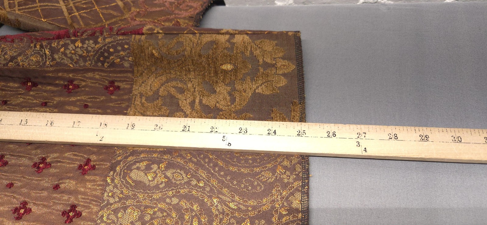 Patchwork Tapestry Jacket Womens Large Brown Red … - image 14