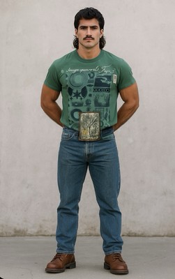 VINTAGE GIANFRANCO FERRE Graphic T-Shirt Architectural Botanical  Print Green S