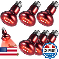 VIHOSE 6 Pack 75 W Reptile Heat Bulbs Red Heat Lamp Bulb Infrared Lamp Red Baski