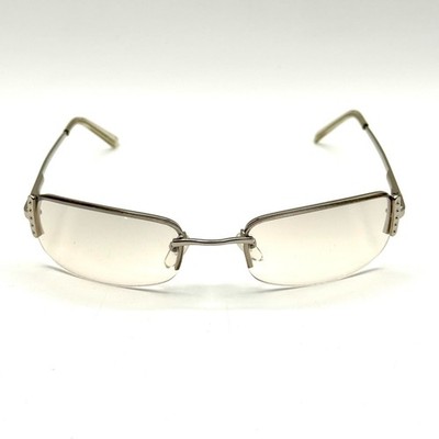  Fashion Rimless Oval Sunglasses Silver Metal Frame & Light Gray Gradient Lenses