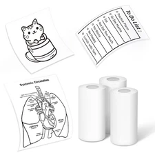 3 Rolls Mini Sticker Printer Thermal Paper-10-Year 57mm x 3.5m for Journal Ph...