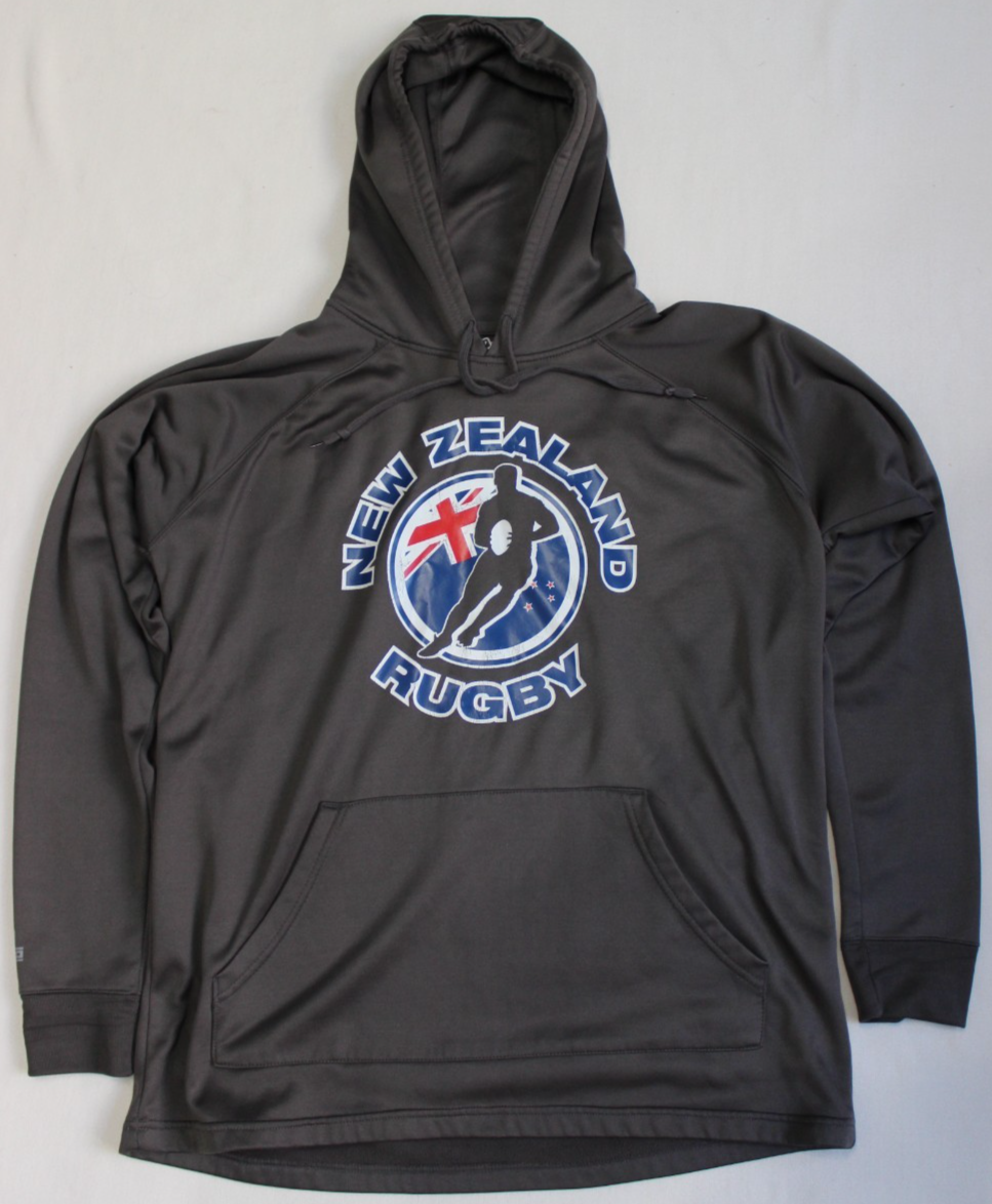 Rhino Rugby Men's Hoodie Size L Gray Pullover New Zealand Rugby USA Sevens