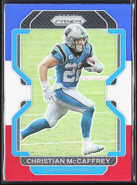 2021 Panini Prizm Christian McCaffrey Red White Blue #315 Carolina Panthers