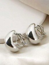 Silver Minimalist Teardrop Clip On Ear Cuffs For Non Pierced Ears