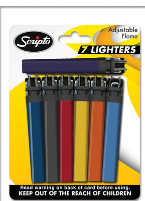 Scripto Lighter Views Lighters View Spark Adjustable Flame 7 Pack Disposable New
