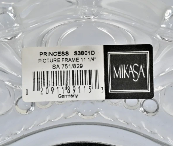 Marco de fotos de boda de cristal de princesa Mikasa de 5" X 7" ovalado de 11" de alto Foto 4 de 4