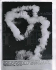 1958 Press Photo Vanguard rocket launch vapor trail, Cape Canaveral, Florida