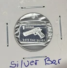 1 Gram 0.999 Fine Silver Bar - Pistol