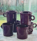 Set of 6 Fiesta Fiestaware Maroon Cinnabar Tom & Jerry Handle Mugs 12 oz.