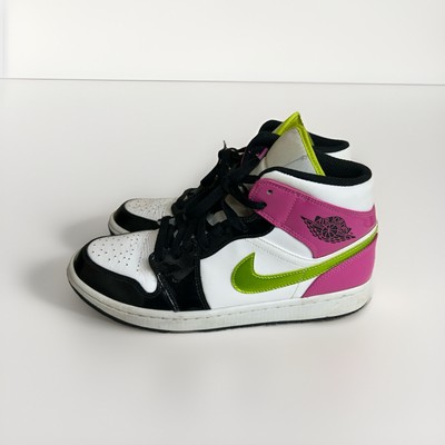 Size 12 Air Jordan 1 SE Mid Cyber Fuchsia Pink White Mens Shoes CZ9834-100 Jordan 1 Mid SE  main image 3