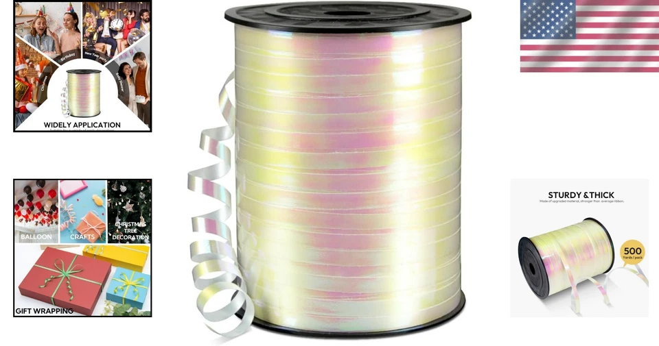 Cinta rizadora de 500 yardas, cintas rizadas de 3/16" para manualidades, globo blanco degradado Foto 2 de 4
