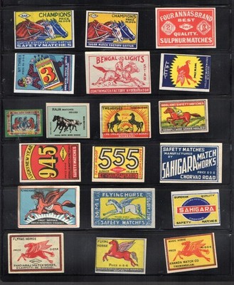 Matchbox Labels early Made in INDIA alle verschiedenen Sorten gemischt #248