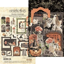 GRAPHIC 45 ~ GHOSTLY GREETINGS ~ Chipboard Tags and Frames