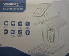 Smart AI Recognition Bird Feeder Solar Charging Waterproof Ultra Wide HD Res. 