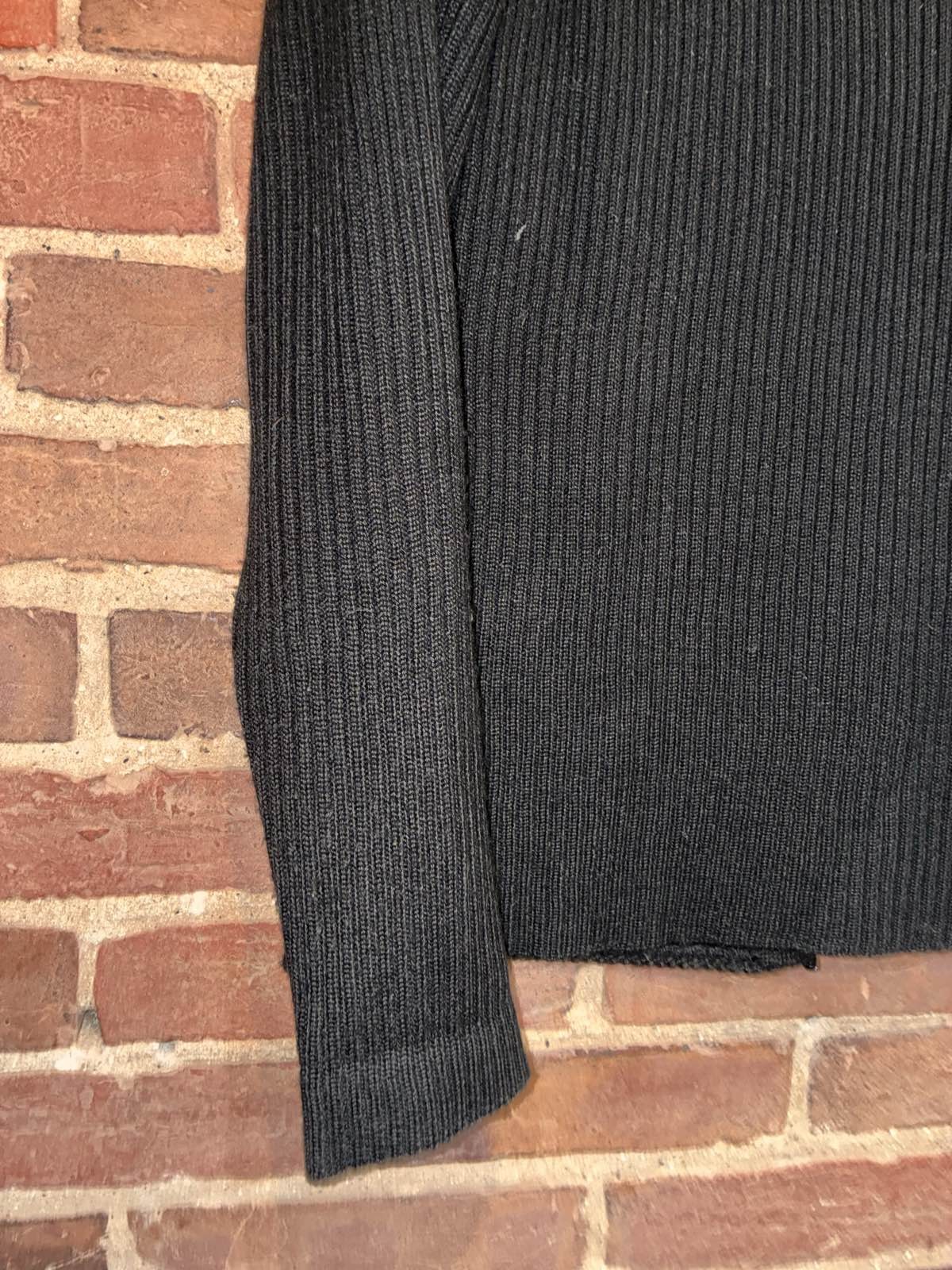 Gizel Patchwork Authentic Leather Knit Jacket Bla… - image 11