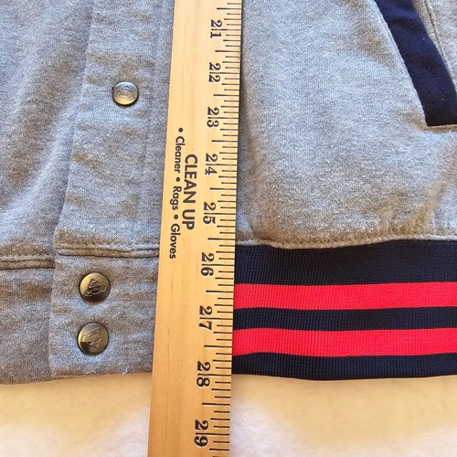 Giacca Superman Varsity DC Comics con licenza Snap Front grigio blu rosso uomo media - Foto 11 di 12