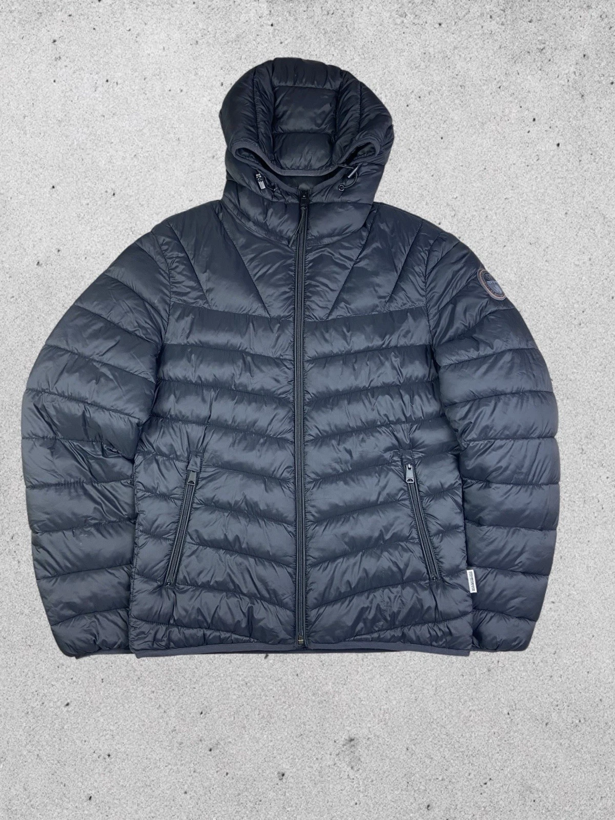 Napapijri Men's Aerons Water Resistant Hooded Short Puffer Jacket Black Small
